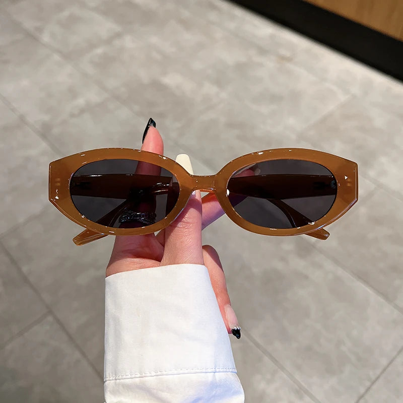 Vintage Oval Sunglasses Women Fashion Retro Female Sun Glasses New in Trendy Luxury Brand Designer Lady Shades Eyewear