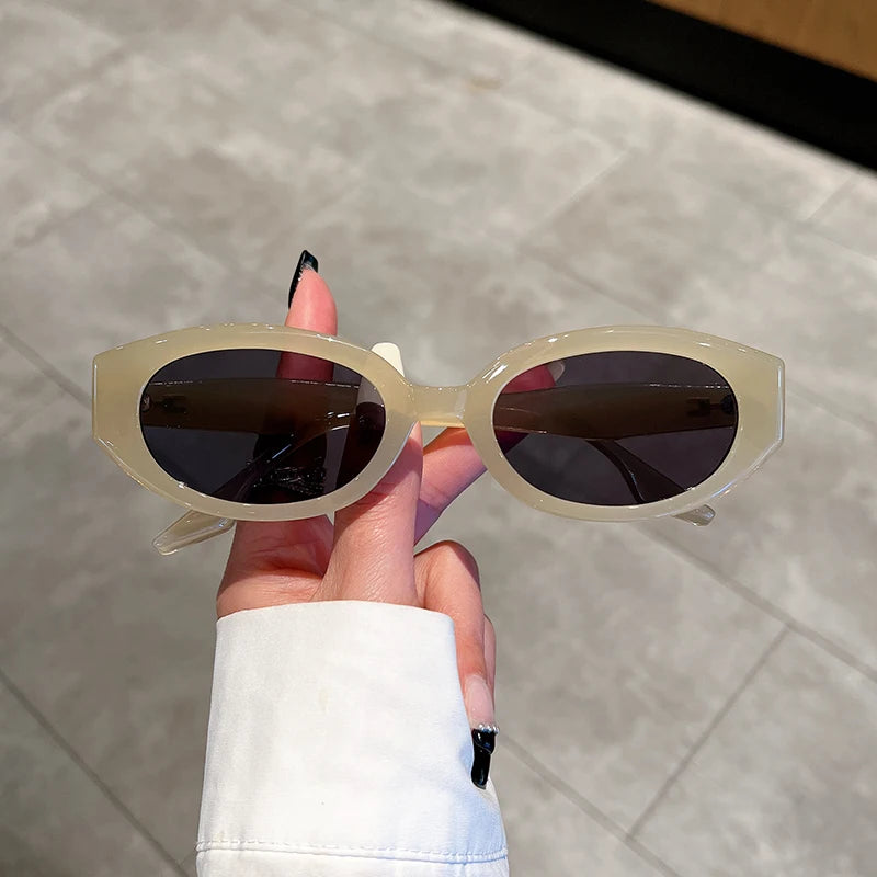 Vintage Oval Sunglasses Women Fashion Retro Female Sun Glasses New in Trendy Luxury Brand Designer Lady Shades Eyewear
