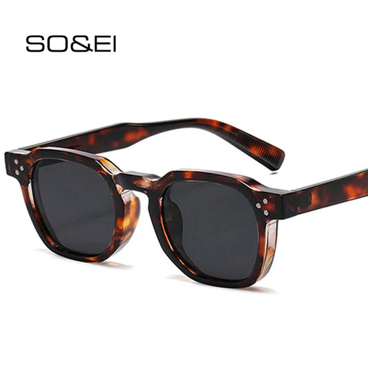 New Square Sunglasses Women Retro Rivets Men Trending Sun Glasses UV400