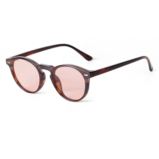 Vintage Rivet Tortoiseshell Small round Sunglasses for Men Women 2024 Brand Design Classic Green Sun Glasses Gafas De Sol